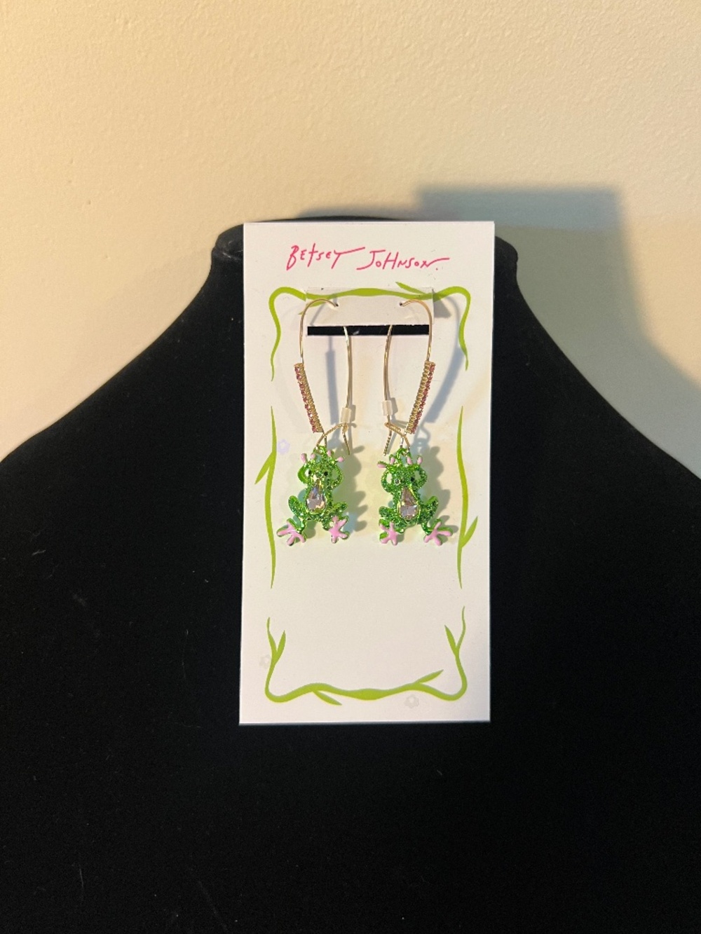 Betsey Johnson Frog Hoop earrings